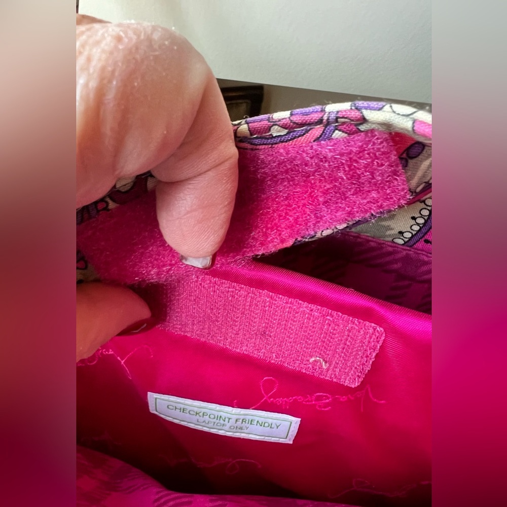 VERA BRADLEY -  Purple and Pink Paisley Tote - Laptop Section - Picture 12 of 15
